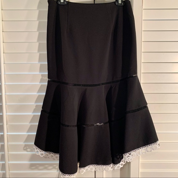 Boston Proper High Low Embroidered Lace Skirt - Picture 2 of 5